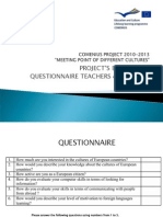 Project'S Evaluation Questionnaire Teachers & Students