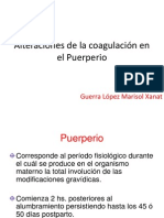 Alteraciones de La Coagulación en El Puerperio