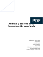 Análisis y Efectos de La Comunicación en El Aula