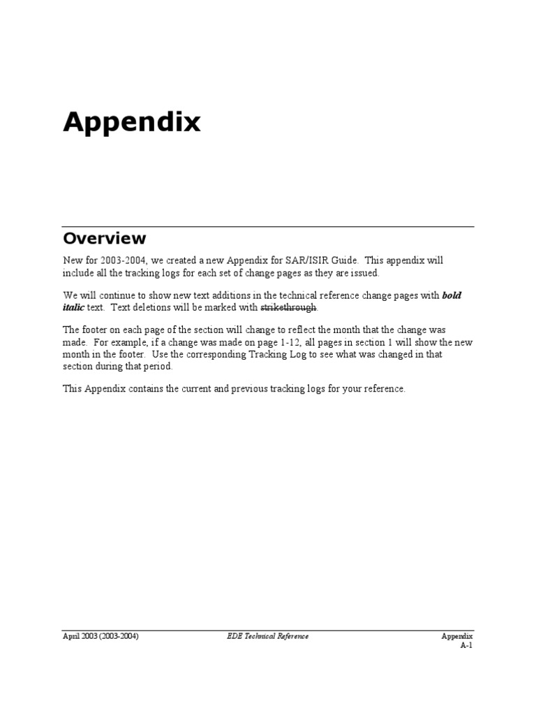 2003-2004 EDE Technical Reference Updates | PDF