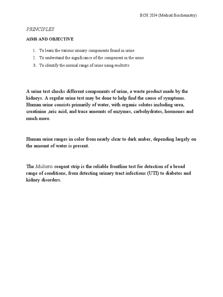 Biochem Lab Report 1 &2 | PDF | Urine | Chemical Substances