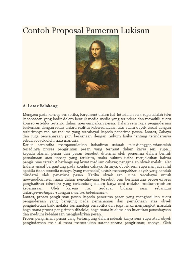 Contoh Proposal Pameran Lukisan