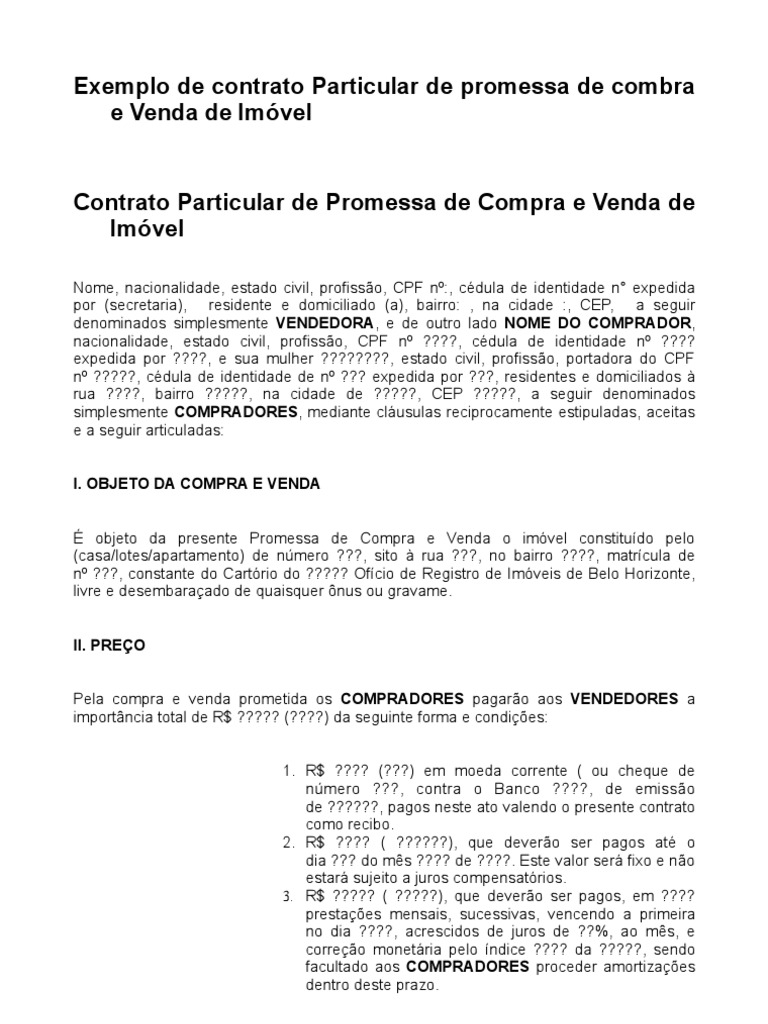 Exemplo de Contrato Compra e Venda