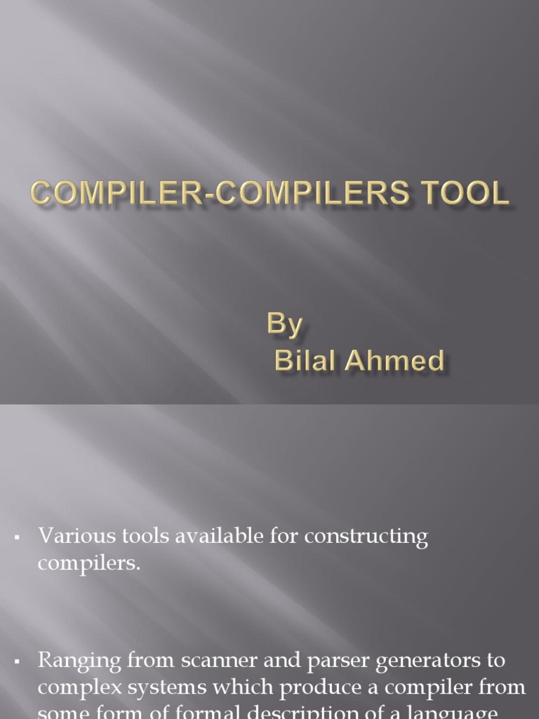 Compiler Compilers Tool PDF Parsing Compiler