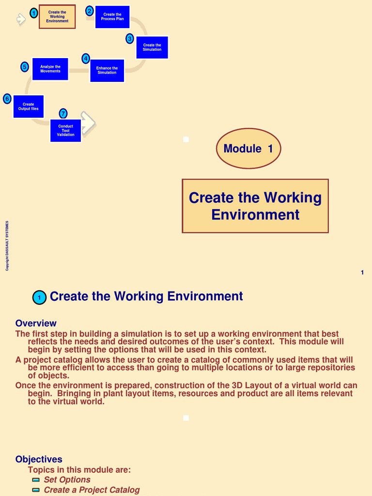 Delmia DPM M1 - Create The Working Environment | PDF | Simulation ...