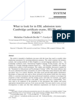 What To Look For in ESL Admission Tests Cambridge Certificate Exams IELTS and TOEFL