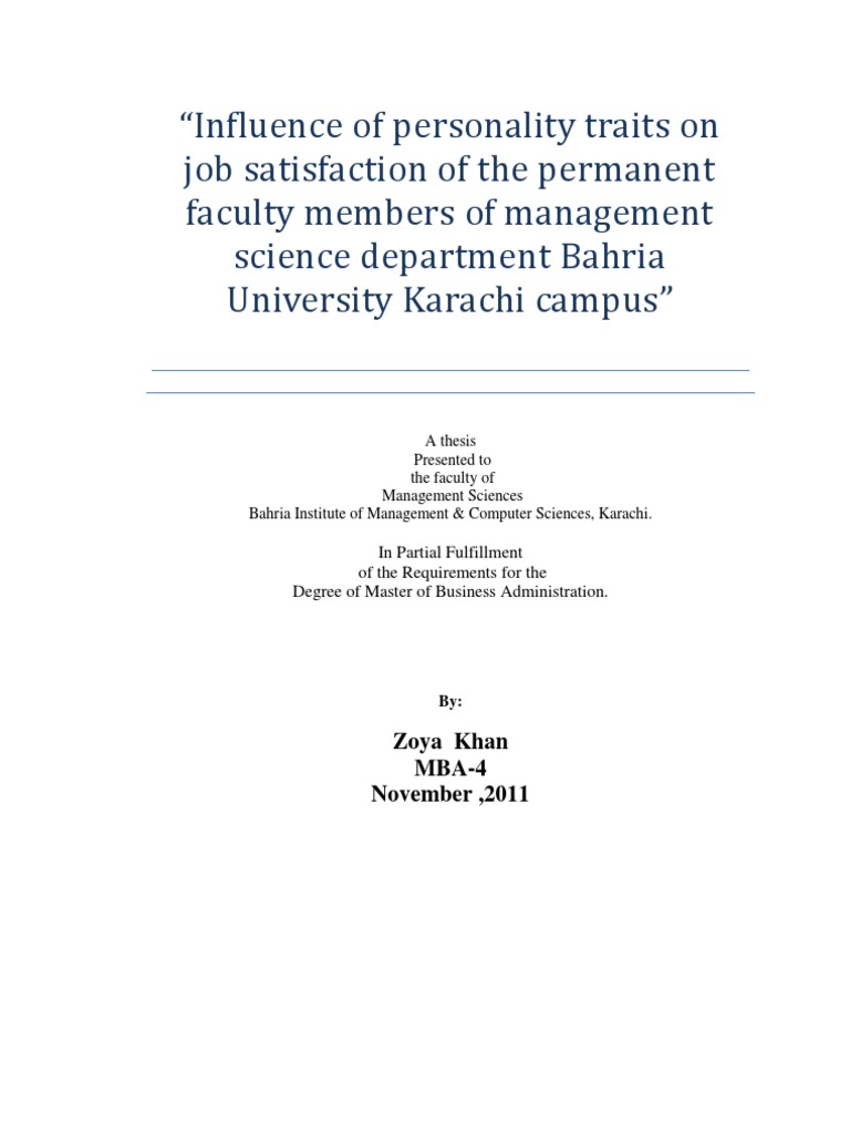 phd thesis in job satisfaction