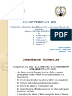 The Competion Act, 2002: SRM B-School SRM University - Vadapalani September - 2010