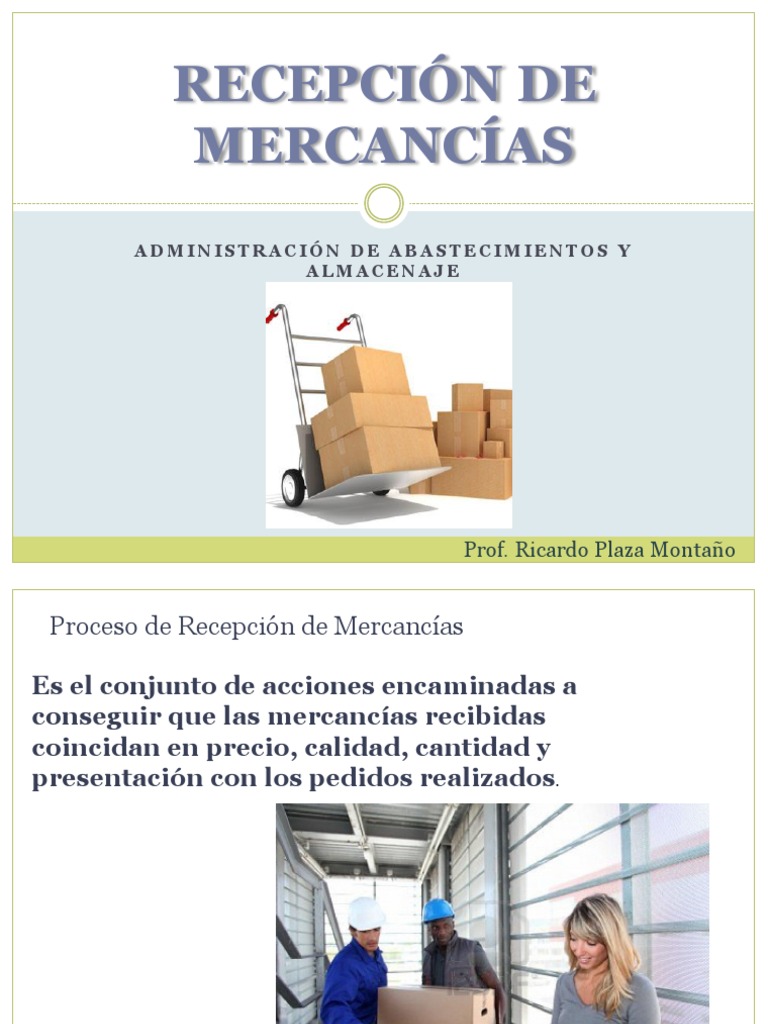 RECEPCIÓN DE MERCANCÍAS