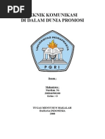 Download Teknik Komunikasi Di Dalam Dunia Promosibindonesia by Nurdian SN10666872 doc pdf