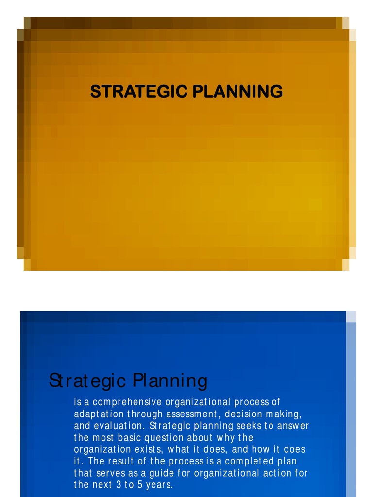 Strategic Planning Process Overview | PDF | Strategic Planning ...