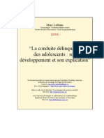 La Conduite Délinquante Des Adolescents: Son Développement Et Son Explication