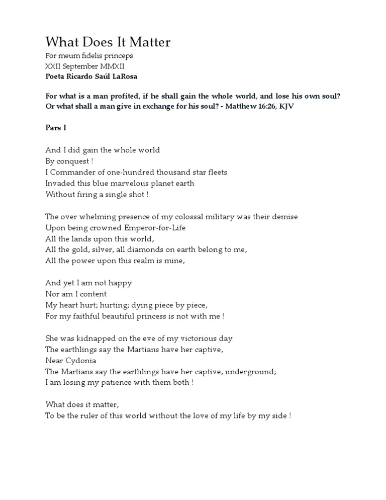 What Does It Matter | PDF | Classics