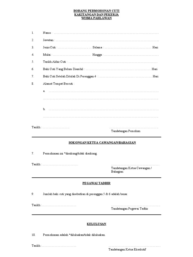 Borang Cuti  PDF