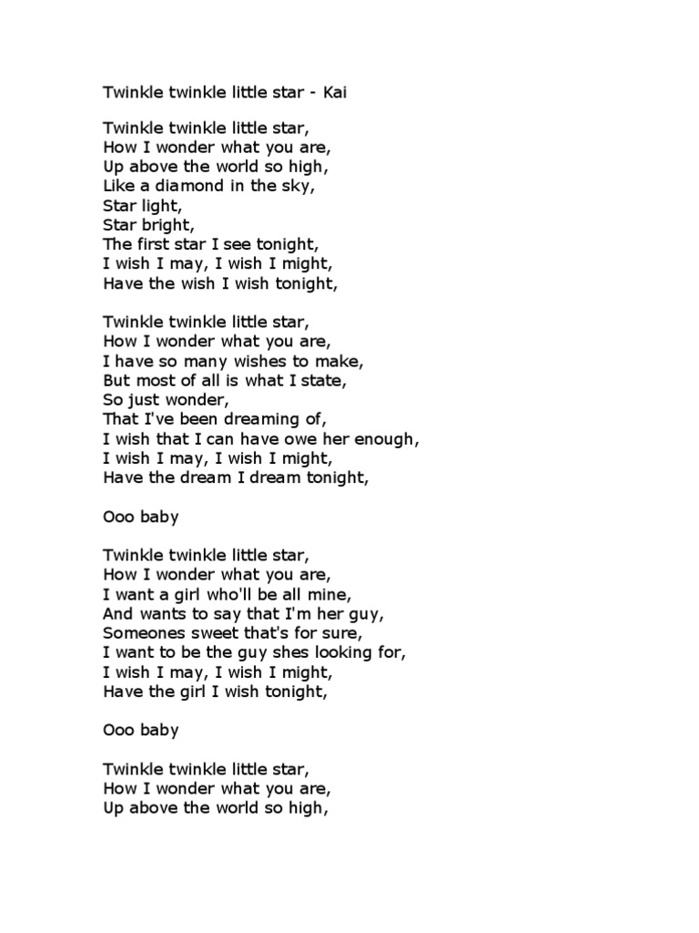 Twinkle Twinkle Little Star Pdf