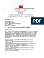 Letter To DDOT From ANC 1B Regarding The Design of Florida Ave NW