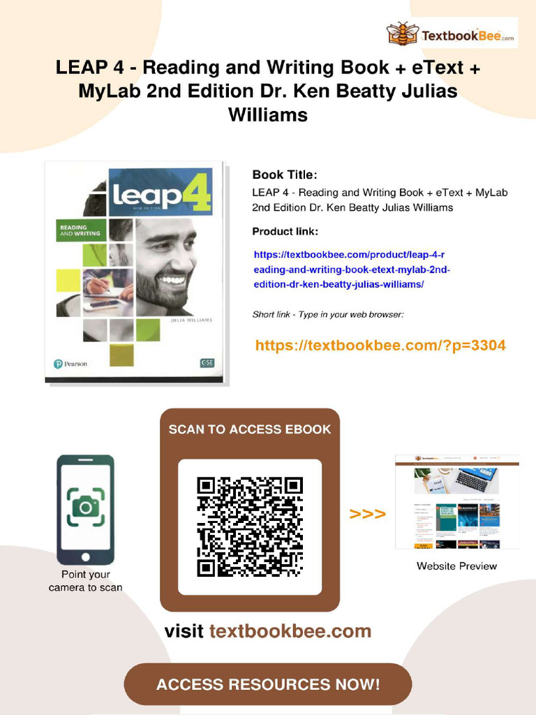 LEAP 4 - Reading and Writing Book + Etext + MyLab 2nd Edition Dr. Ken ...