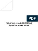 PRINCIPALES CORRIENTES TEÓRICAS EN ANTROPOLOGÍA SOCIAL