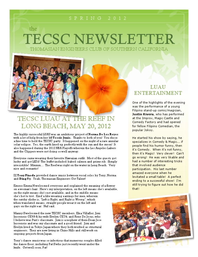 TECSC Luau Event Highlights 2012 | PDF | Leisure | Sports