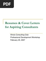 Resumes & Cover Letters For Aspiring Consultants