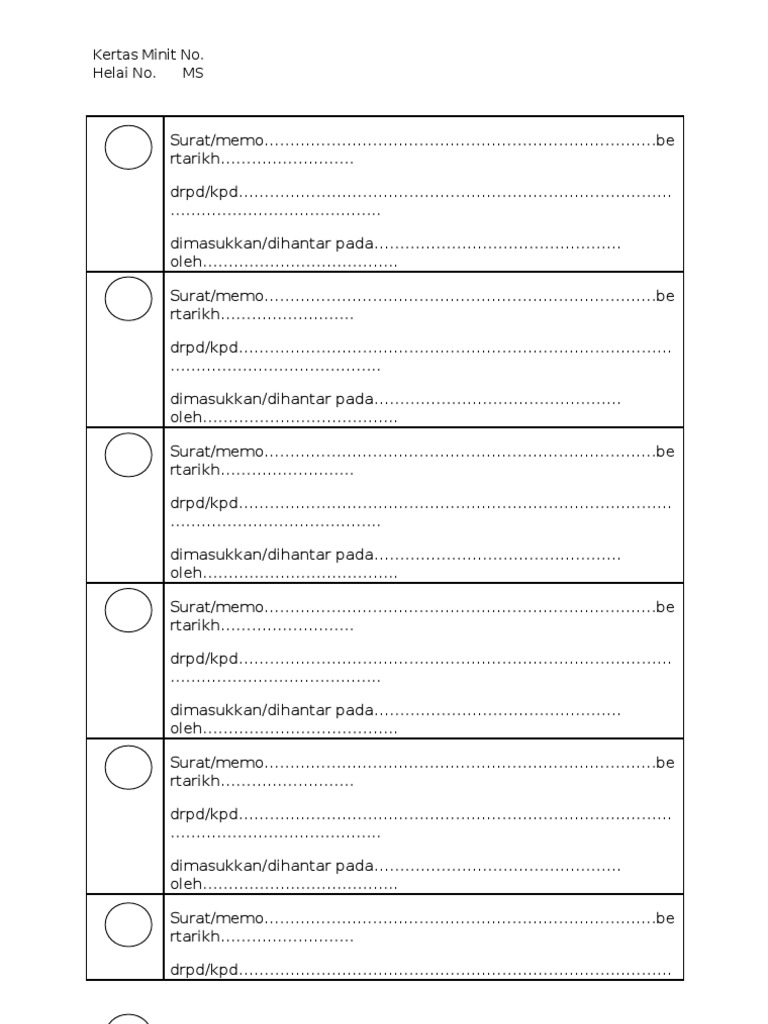 Contoh Kertas Minit