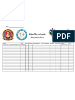 Registration Sheet