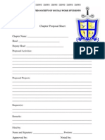 Chapter Proposal Sheet: Integrated Society of Social Work Students