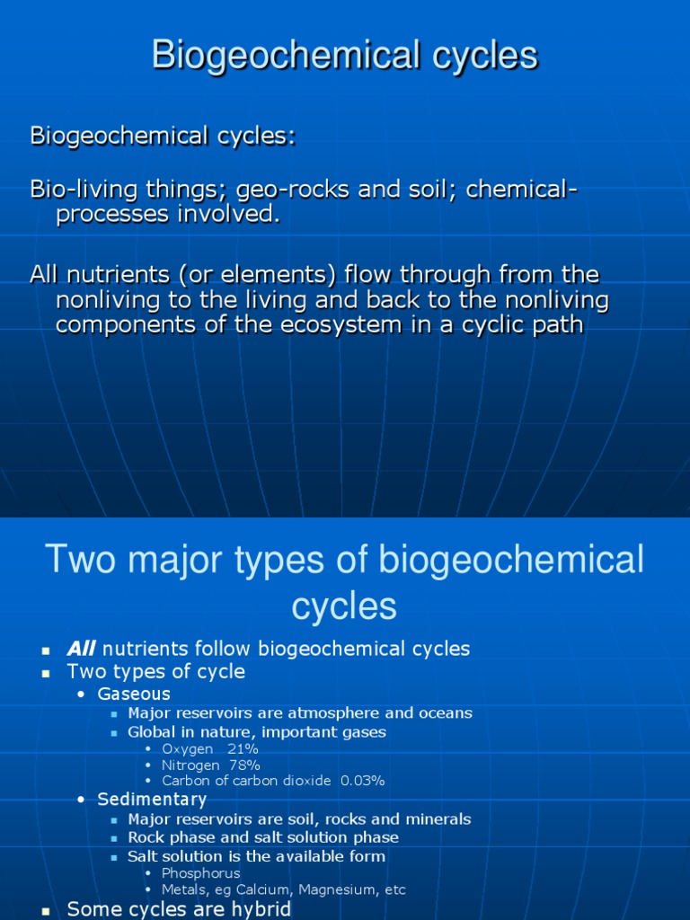 Types of Biogeochemical Cycles Explained | PDF | Carbon Cycle | Ecosystem