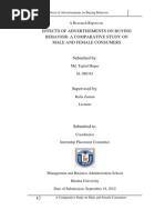 Download Effects of Advertisements on Buying Behavior a Comparative Study on Male and Female Consumers by Tajirul Haque SN106703002 doc pdf