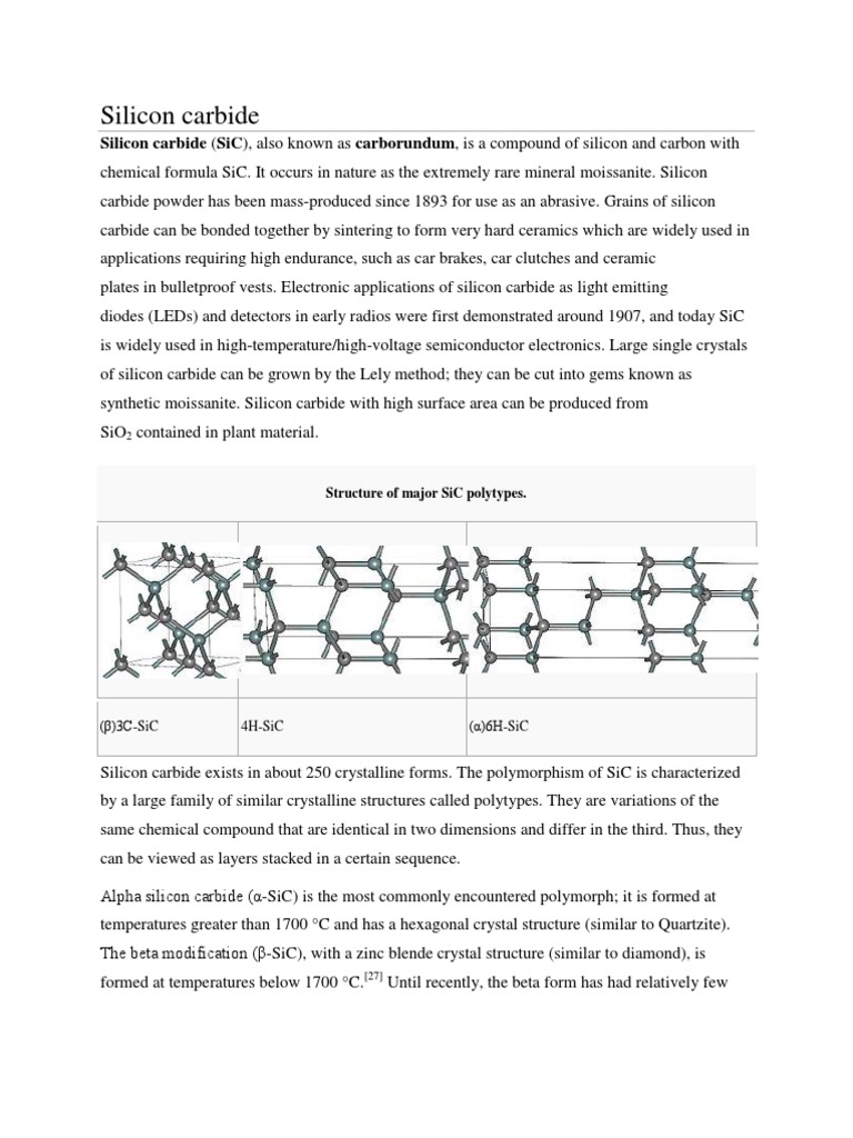 Silicon Carbide | PDF | Manmade Materials | Crystalline Solids