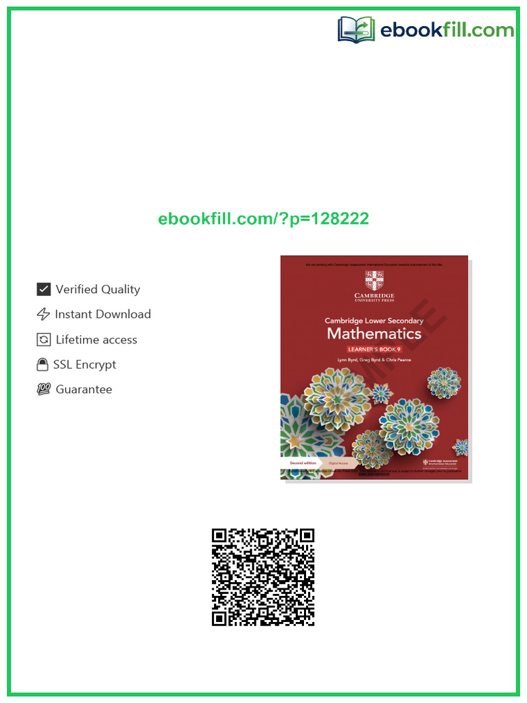 Cambridge Lower Secondary Mathematics Learner S Book 9 With Digital ...