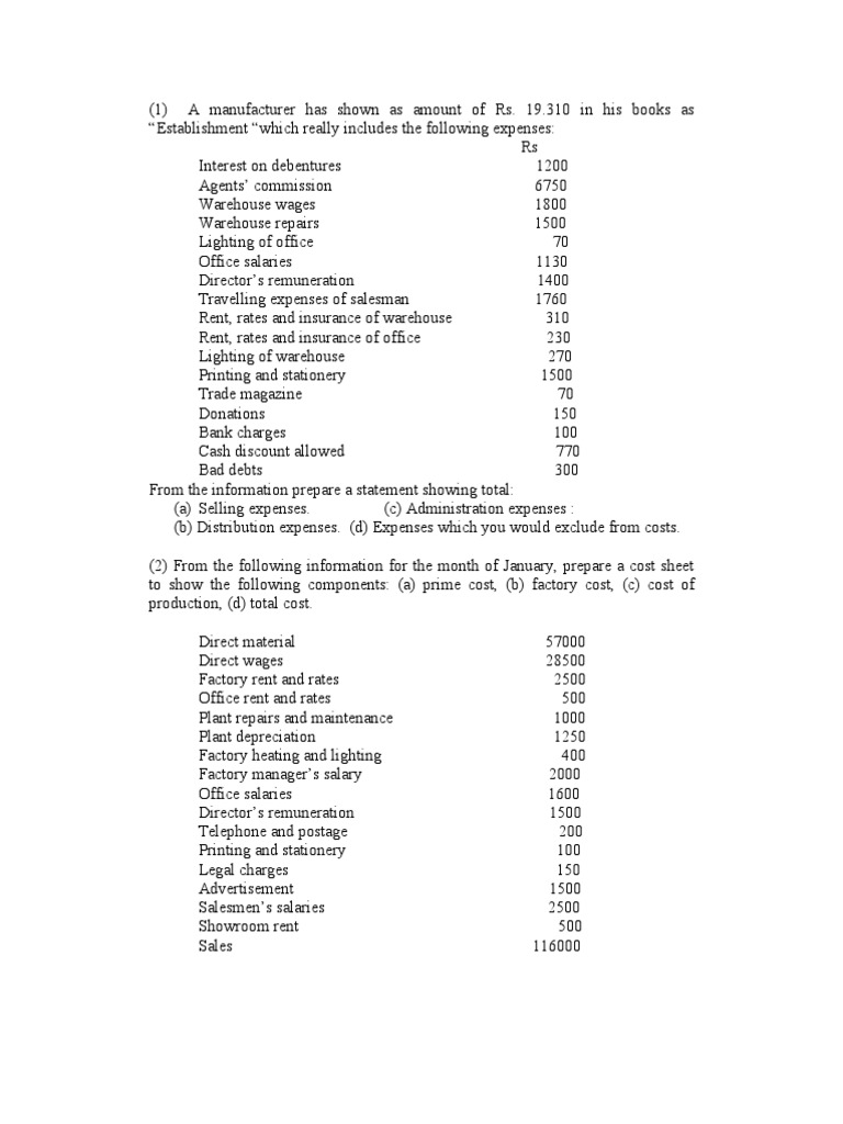 Cost Accounting Problem Solutions | PDF | Inventory | Cost Of Goods Sold