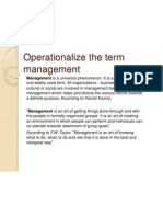 Operationalize The Term Management