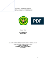 Laporan Akhir Praktikum Kristalografi Dan Mineralogi (Fahmi Yahya) Teknik Pertambangan Unpar