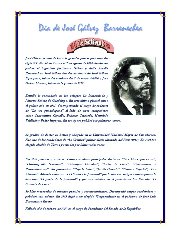 Día de José Gálvez Barrenechea | PDF