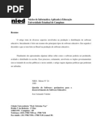 NIED Software Educativo - Avaliação e Produção