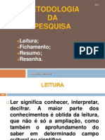 1_Metodologia Da Pesquisa,Resenha, Fichamento