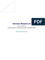 Hannans Half Year Financial Report 2007