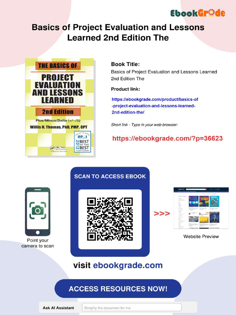 Read Basics of Project Evaluation and Lessons Learned 2nd Edition The ...