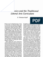 The Classics and The Traditional Liberal Arts Curriculum