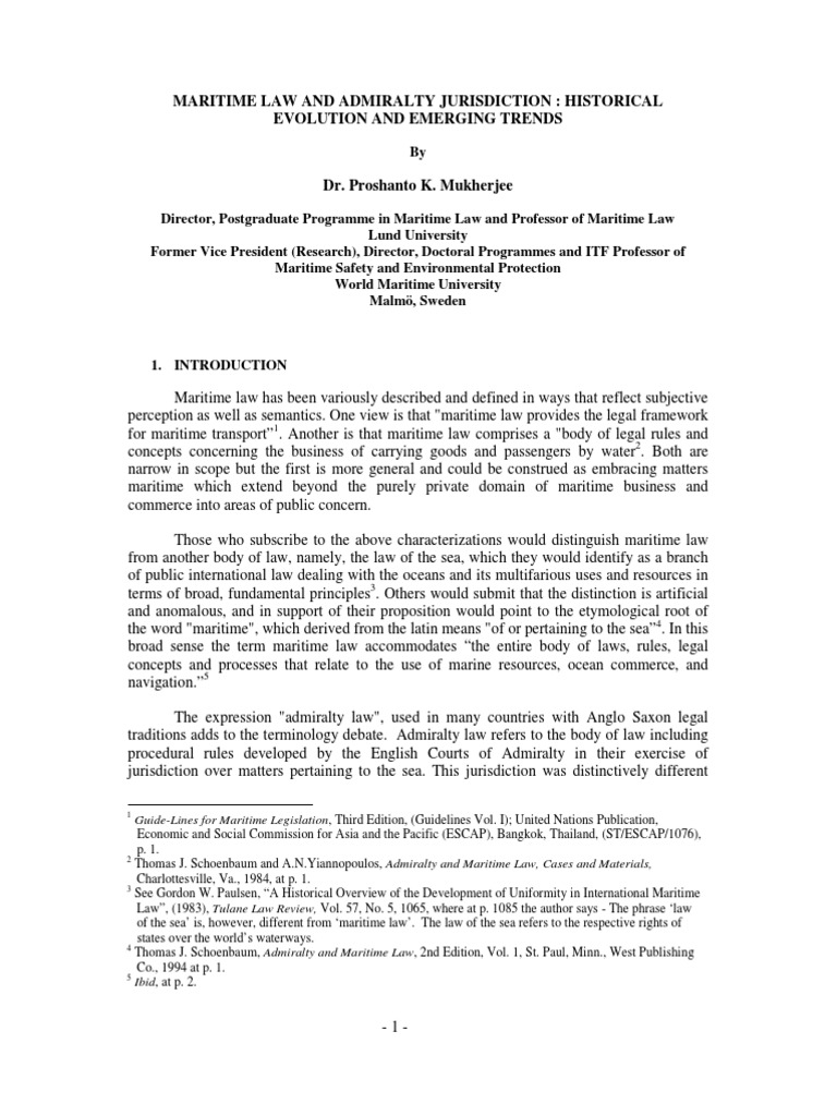 Maritime Law &amp;amp Admiralty Jurisdiction | PDF | Admiralty Law 