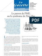 Le Patron de PME Ou Le Syndrome de Peter Pan - Article Paru Dans La Gazette Janvier 2010