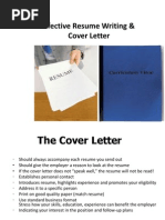 Effective Resume Writing & Cover Letter