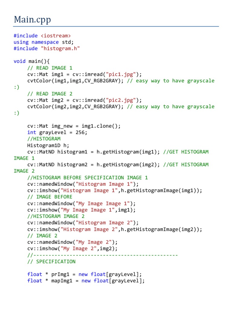 OPENCV - Topic 04 - Histogram Specification | PDF | Vision | Signal ...