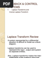 Feedback & Control Systems: 1-Laplace Transforms and Inverse Laplace Transform