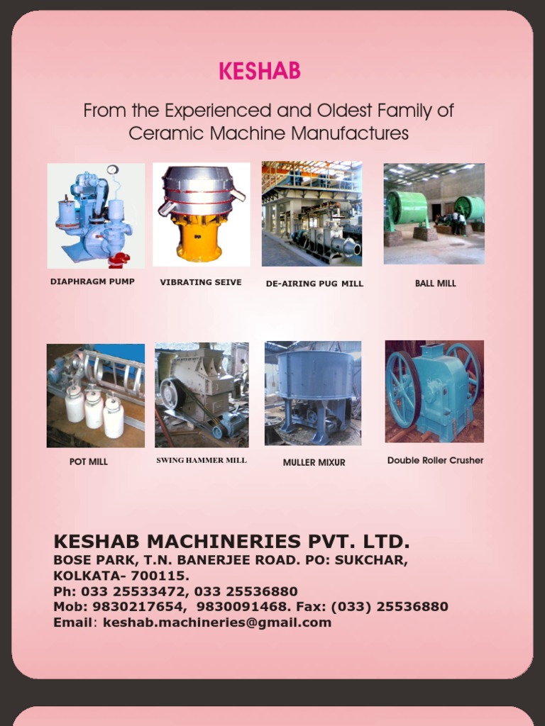 Keshab Machineries: Ceramic Equipment Solutions | PDF | Mill (Grinding ...