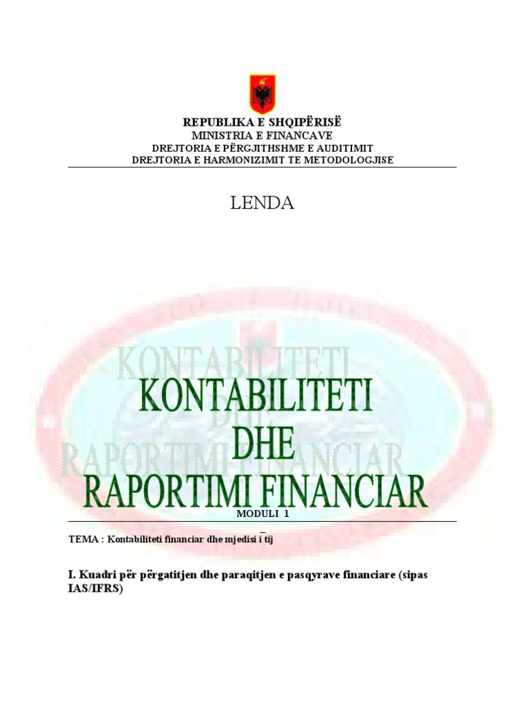 Kontabilitet Dhe Raportim Financiar 2008-09 | PDF