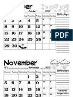 CALENDAR 2012-2013 (October, November, December)