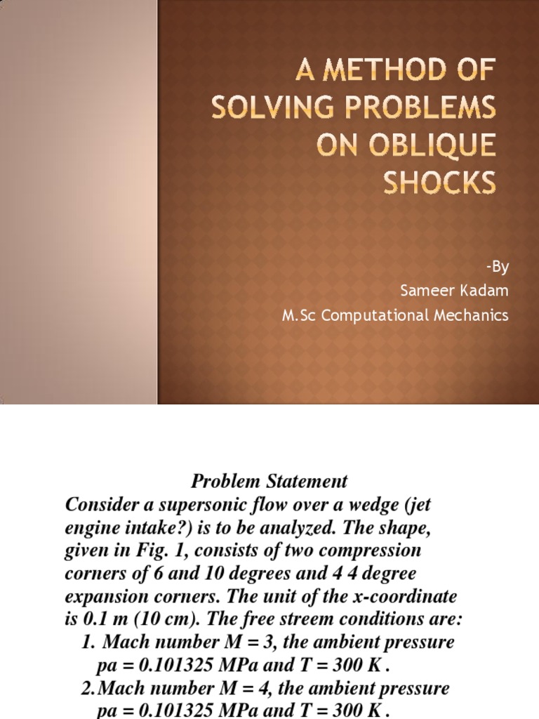 Oblique Shock Analysis for Supersonic Flow | PDF | Shock Wave | Mach Number