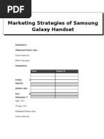 Marketing Strategies of Samsung Galaxy Handset: Course Instructor, BRAC University